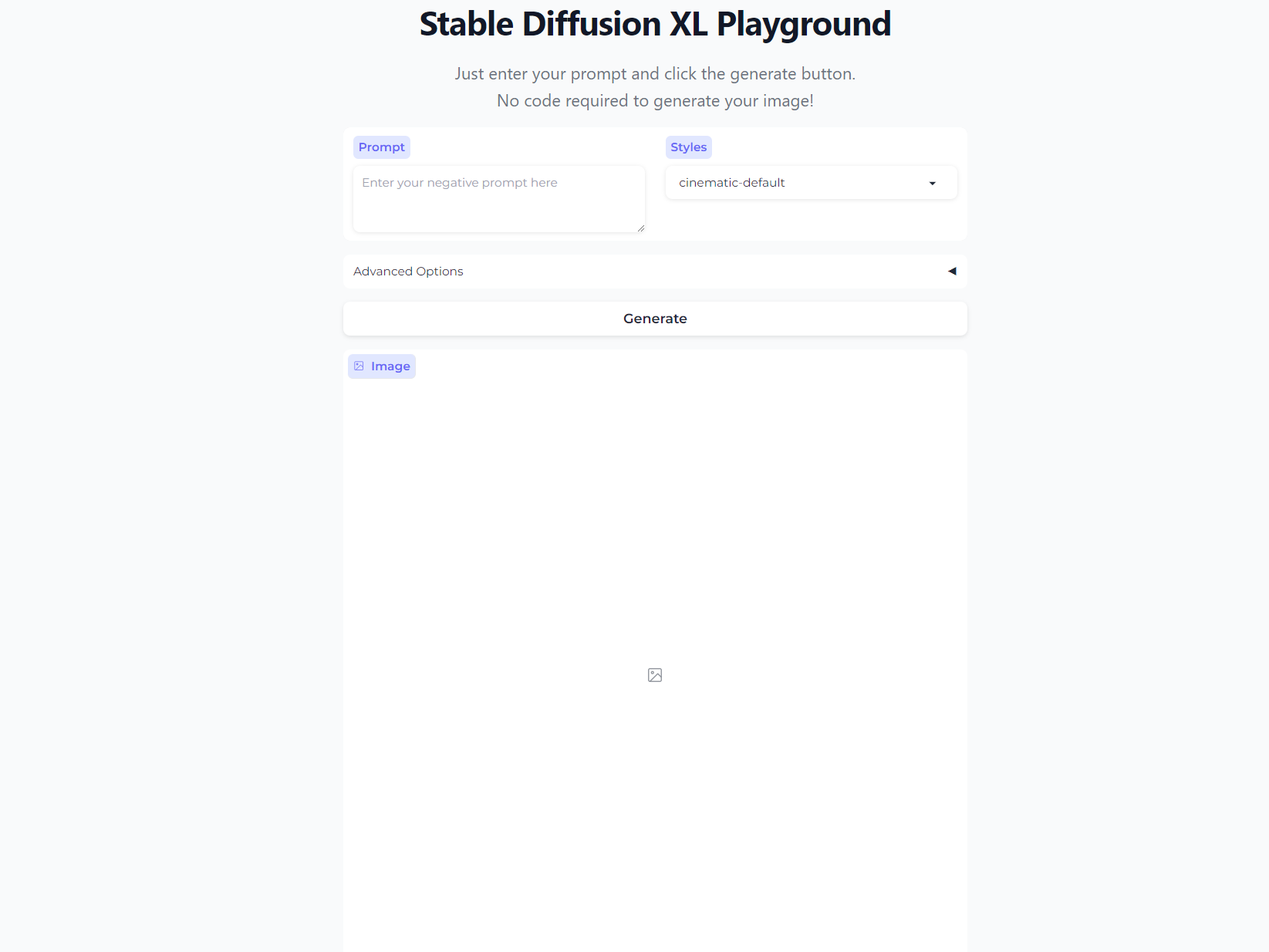 screenshot of Stable Diffusion XL